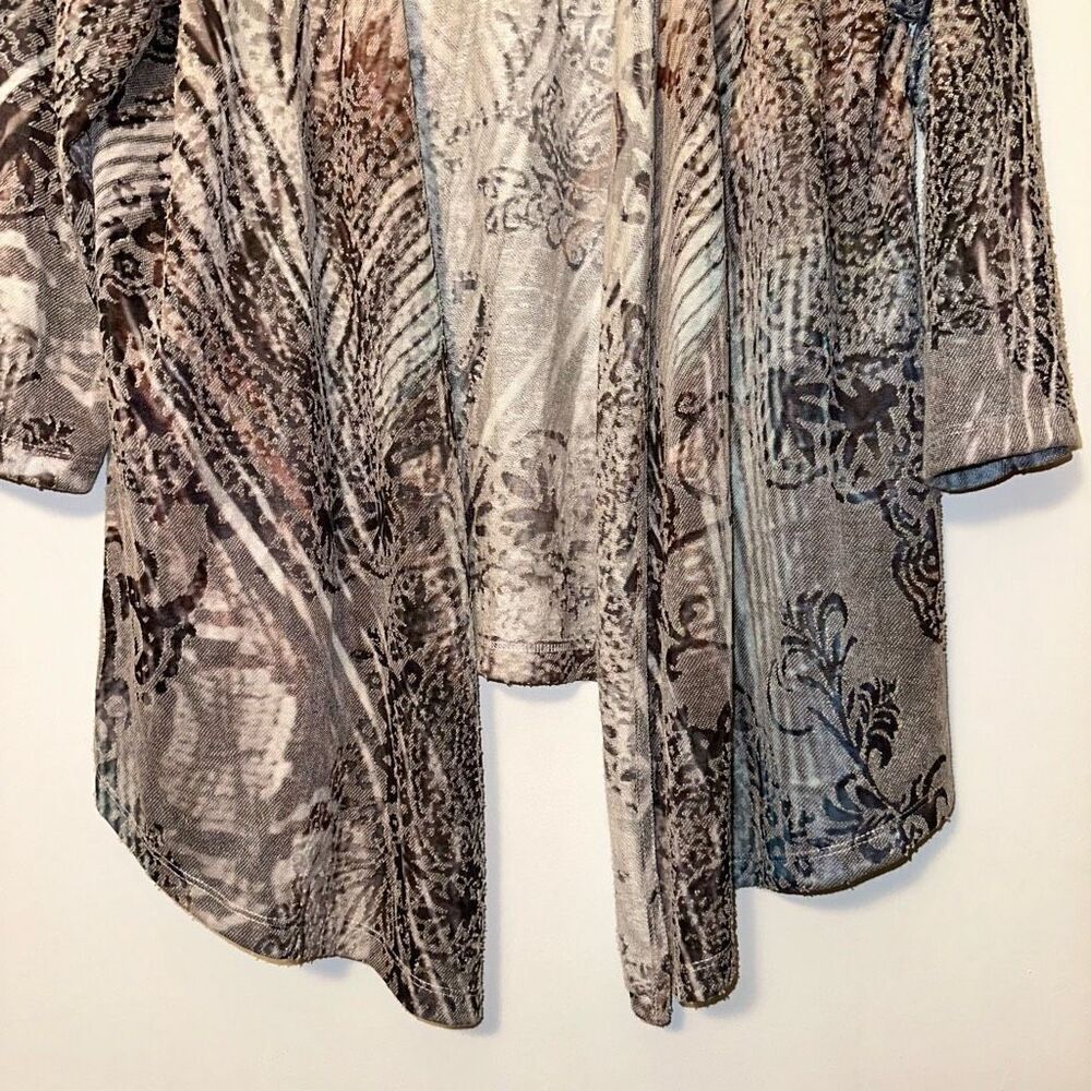 Chicos Women’s Burnout Paisley Dream Cardigan Sweater Size 2 (Large) NWT - Picture 2 of 11